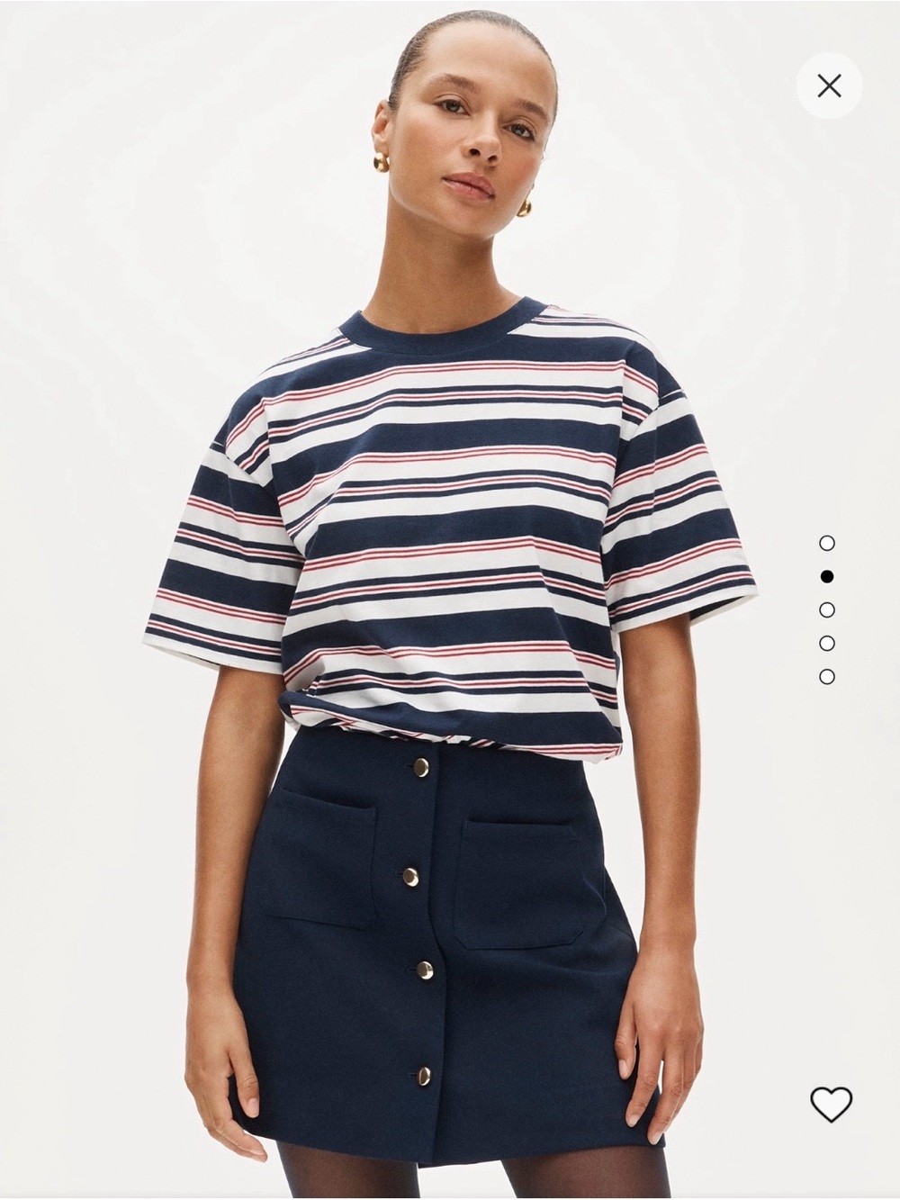 J Crew Buttoned Navy Blue Skirt